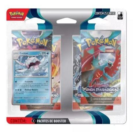 Imagem de Blister Quádruplo 25 cartas pokemon fenda paradoxal - Cetitan