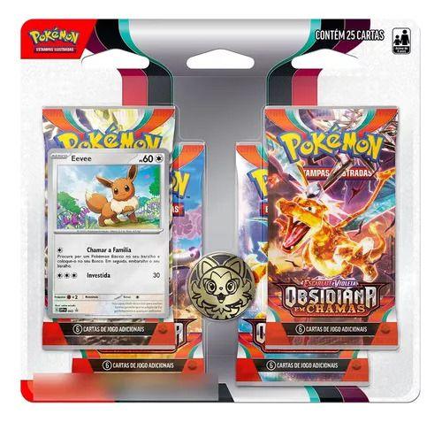 Imagem de Blister Quádruplo Obsidiana Em Chamas Eevee Pokémon Copag