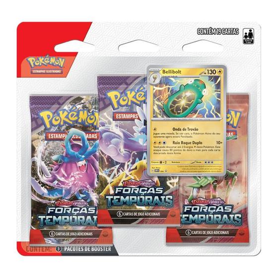 Imagem de Blister Triplo Cartas Pokemon Forças Temporais Bellibolt