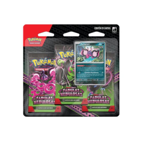 Imagem de Blister Triplo Pokémon Fábulas Nebulosas Pecharunt Tcg Copag