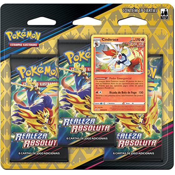 Imagem de Blister Triplo Pokemon Realeza Absoluta Cinderace 19 Cartas