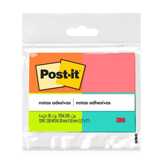 Imagem de Bloco Adesivo 38x50mm Neon Topical Post-It - 3M