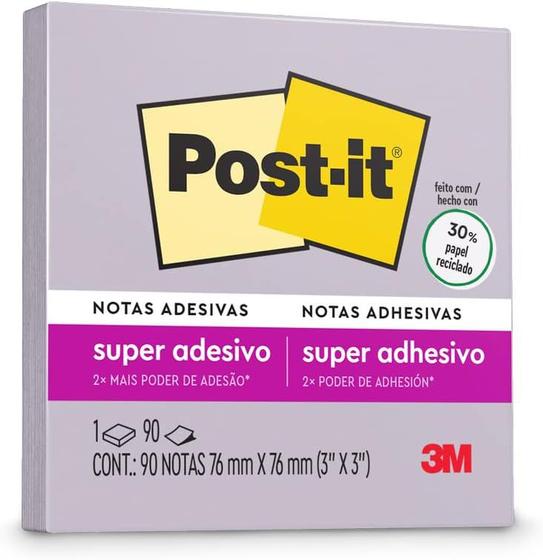 Imagem de Bloco adesivo 3M post-it 76X76mm lilac 90 folhas