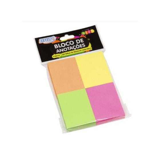 Imagem de Bloco Adesivo BRW Smart Notes 38x51mm Neon 100fls 04 Blocos