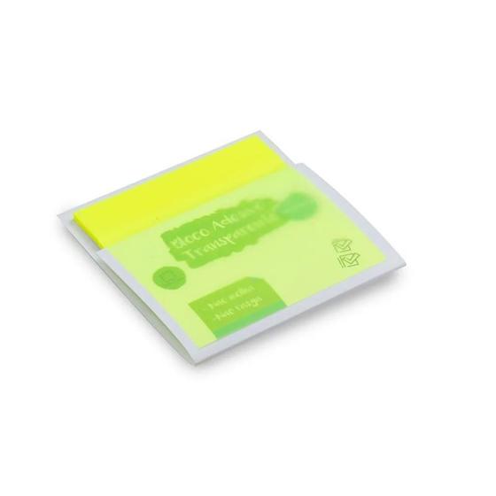 Imagem de Bloco Adesivo Clearnote 76x76mm Transparente Amarelo Neon Maxprint