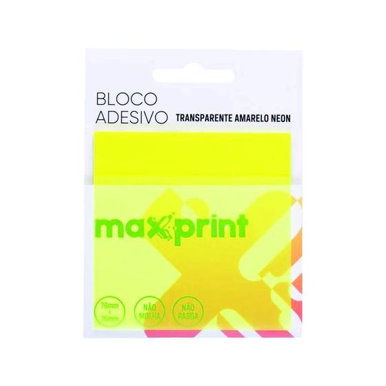 Imagem de Bloco adesivo Maxprint amarelo neon 76x76mm 50fl ref 744891