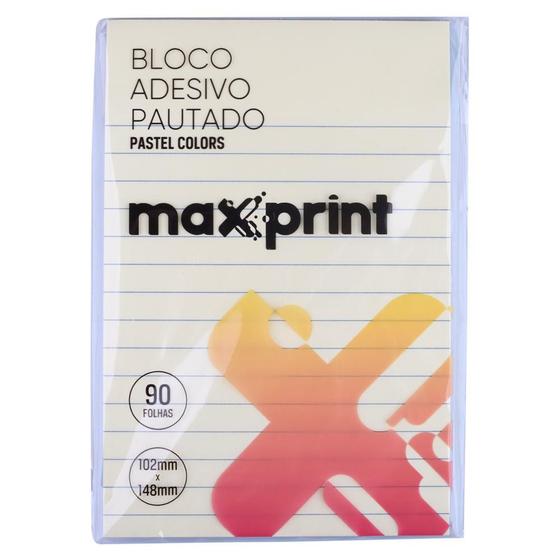 Imagem de Bloco Adesivo Pautado 102x148mm 90 Folhas Maxprint