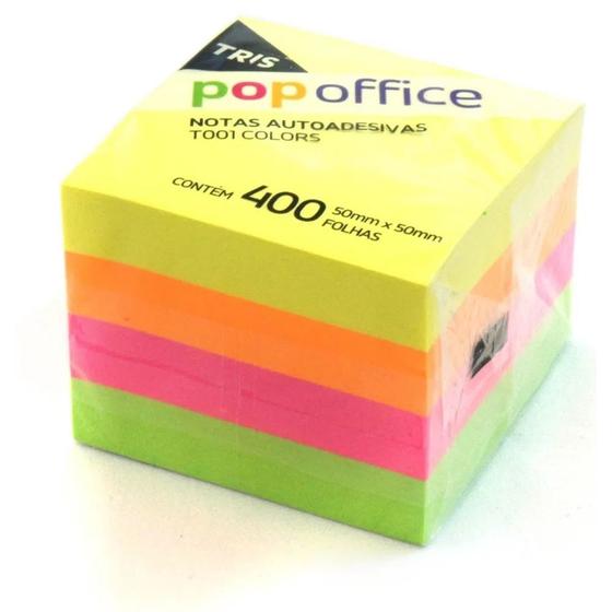 Imagem de Bloco Adesivo Pop Office 50 x 50 mm com 400 folhas Tris