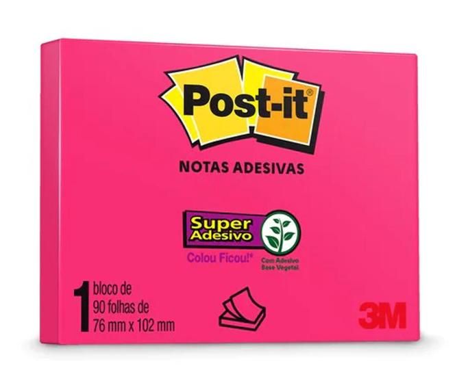 Imagem de Bloco adesivo post it 90f 3m 76x102 amarelo sol