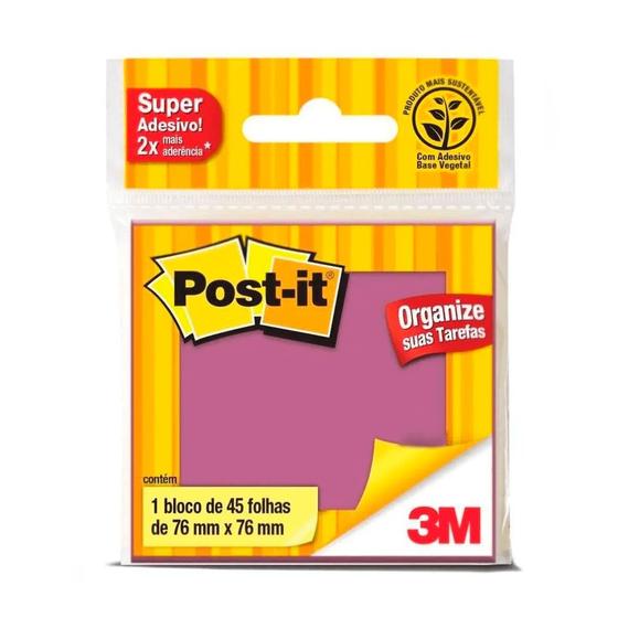 Imagem de Bloco Adesivo Post-It com 45 Fls 76x76 Roxo - 3M