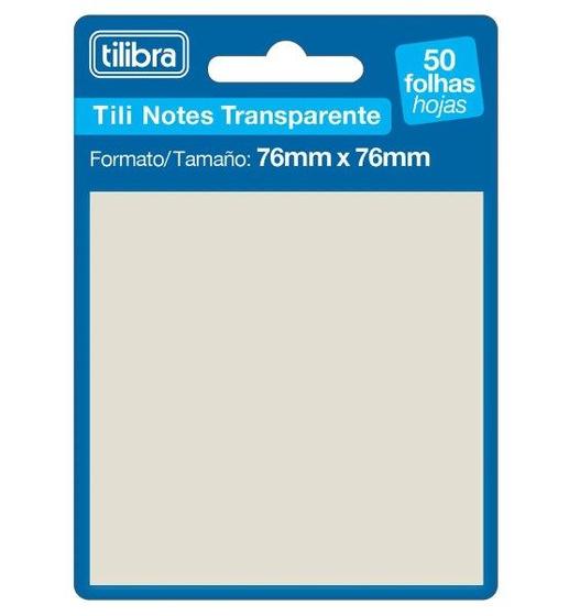 Imagem de Bloco Adesivo Tilibra 76x76mm Tili Notes Adesivo Transparente