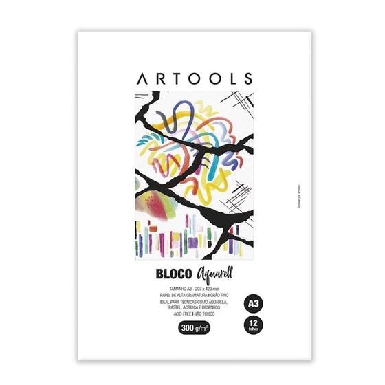 Imagem de Bloco Aquarela Artools Aquarell A3 Celulose GF 300g/m² 12 Folhas