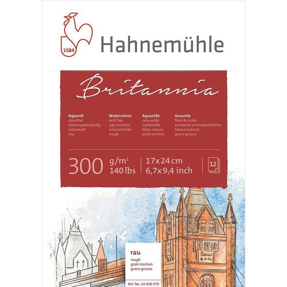 Imagem de Bloco Aquarela Britannia Hahnemuhle 300 g/m  17x24 12 Fls Rough 10628970