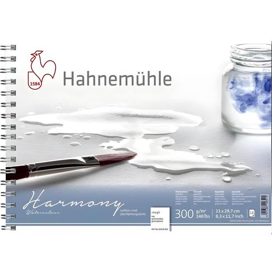 Imagem de Bloco Aquarela Hahnemühle Harmony 300gr A4 Textura Rugosa com Espiral 12 Folhas