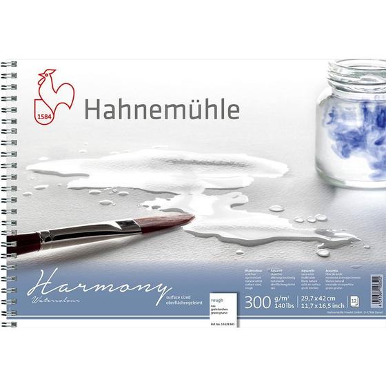 Imagem de Bloco Aquarela Harmony 300g/m  Rough A3 Espiral 12fls Hahnemuhle 10628843