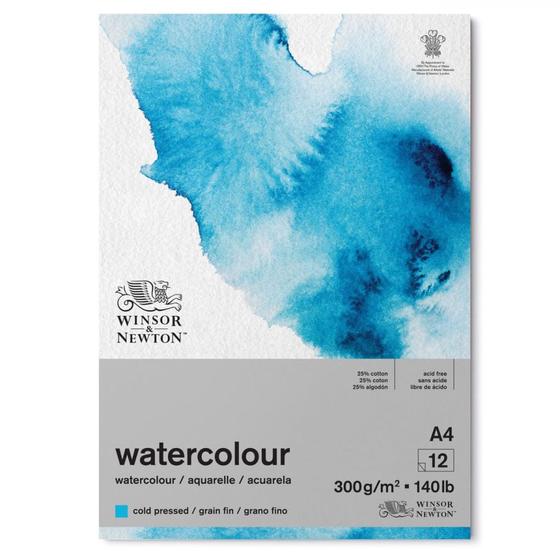 Imagem de Bloco Aquarela Winsor & Newton 300g/m² A4 25% Algodão