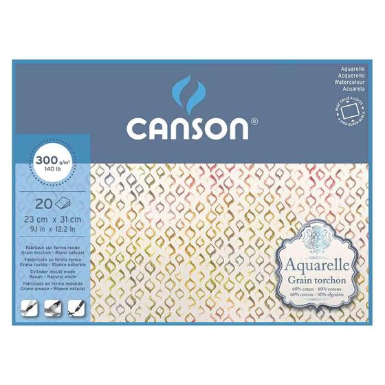 Imagem de Bloco Aquarelle Grain Torchon Canson 300 G/M2 230X310Mm 20 F