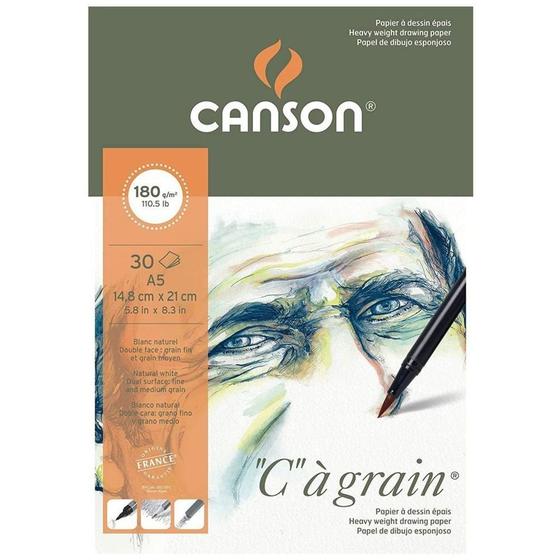 Imagem de Bloco c à Grain Canson A5 180g Grão Fino 30 Fls C400060609