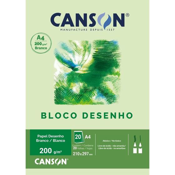 Imagem de Bloco Canson 200 g/m² 20 Fls A4 Branco