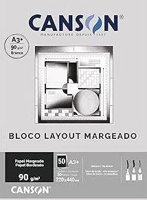 Imagem de Bloco Canson A3 Layout 90 Margeado 50 Folhas