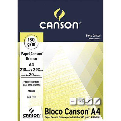 Imagem de Bloco Canson A4 Branco  20 Folhas Desenho 180g/m²