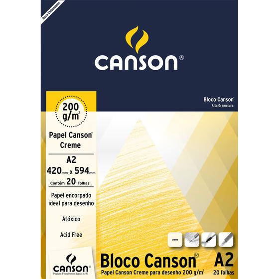 Imagem de Bloco Canson Desenho 200 Creme 200g/m² A2 420 X 594 Mm com 20 Folhas - 66667040