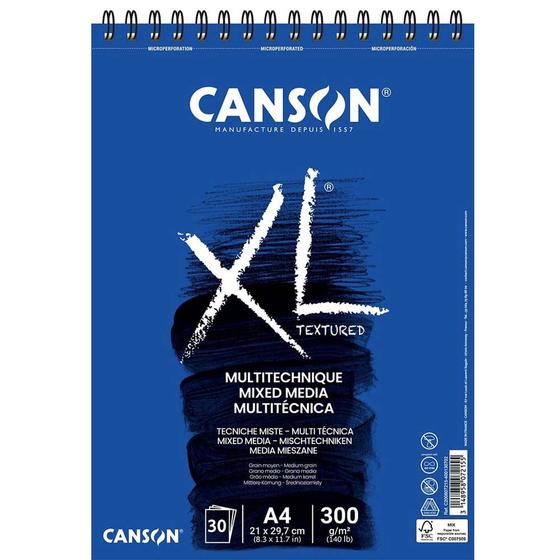 Imagem de Bloco Canson Papel XL Mix Media A4 300 g/m 30 fls 60807215