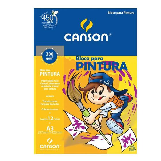 Imagem de Bloco Canson Para Pintura A3 12 Fls 21cmx29,7cm 300Gr