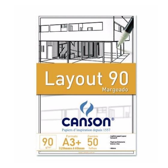 Imagem de Bloco Canson Técnico Layout 90 - Margeado A3+ 50 Folhas