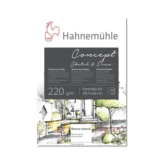 Imagem de Bloco Concept Sketch e Draw Hahnemühle A3 220g com 20 Folhas