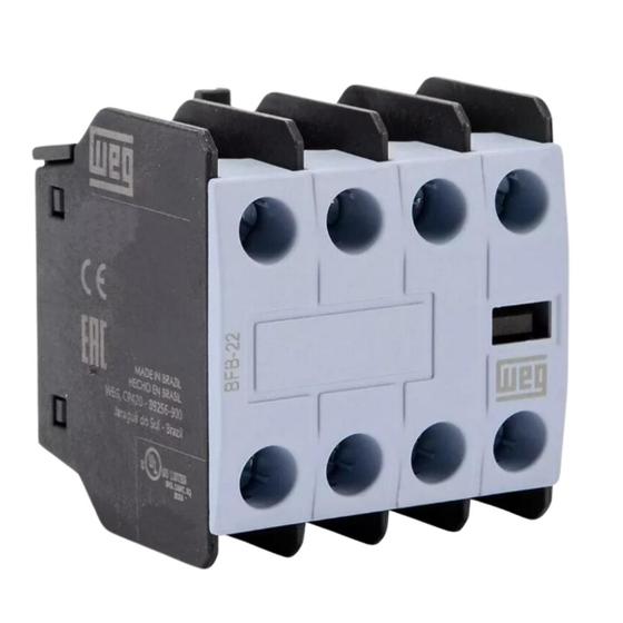 Imagem de Bloco contato auxiliar frontal bfb 2na 2nf com parafuso ui max 660/690 volts azul contator cwb9-125