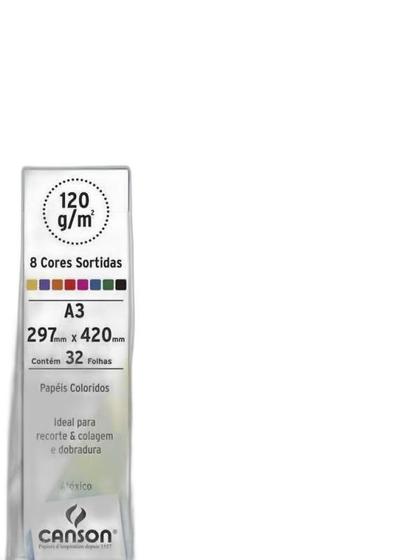 Imagem de Bloco Criativo A3 120gr C/32fls 8 Cores - Canson