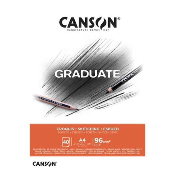 Imagem de Bloco Croquis Graduate Canson 96g A4 40fls