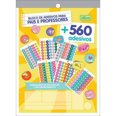 Imagem de Bloco de Adesivo Pais e Professores + 560 Adesivos - Tilibra