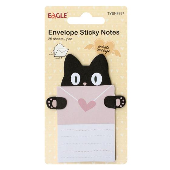 Imagem de Bloco de Anotações Gatinho Envelope Sticky Notes 25 Folhas