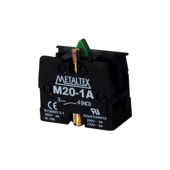 Imagem de Bloco de Contato 1NA M20-1A para Botão de Comando Metaltex