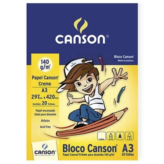 Imagem de Bloco De Desenho 140G A3 Com 20 Folhas Creme - Canson