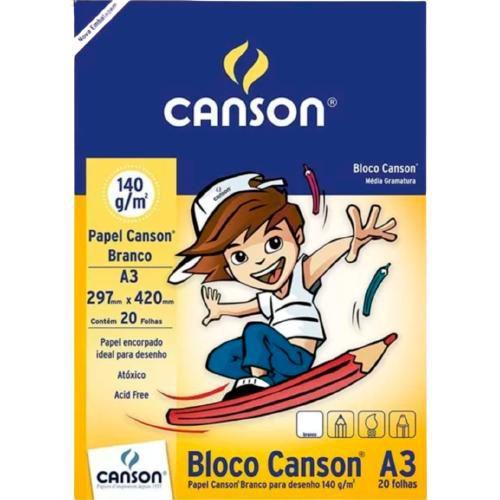 Imagem de Bloco de Desenho Branco 20FLS A3 140gm² Marca Canson