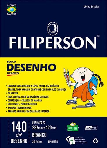 Imagem de Bloco de Desenho Filiperson A3 140gr 20fl