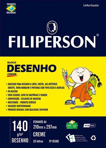 Imagem de Bloco de Desenho Filiperson A4 140gr 20fl