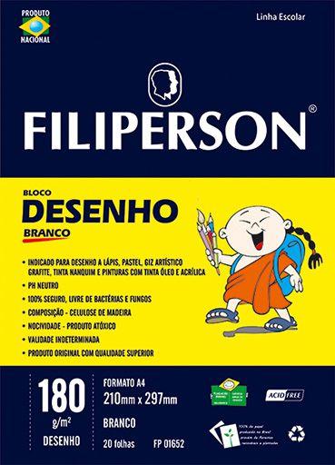 Imagem de Bloco de Desenho Filiperson A4 180gr 20fl