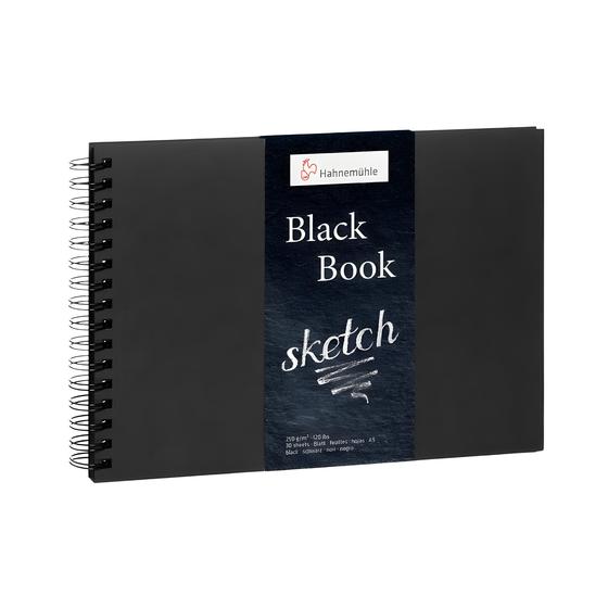 Imagem de Bloco de Desenho Hahnemuhle Black Book com Espiral A5 30 Folhas