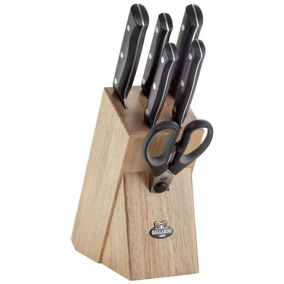 Bloco de facas ballarini simeto 7 peças em aço inox 187400070 Menor preço em Bloco de facas ballarini simeto 7 peças em aço inox 187400070