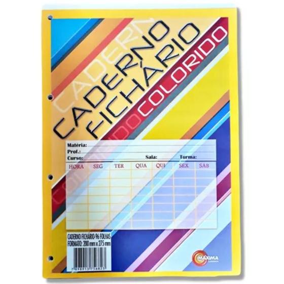 Imagem de Bloco De Fichário Colorido 96 Folhas 10 Un Máxima Caderno