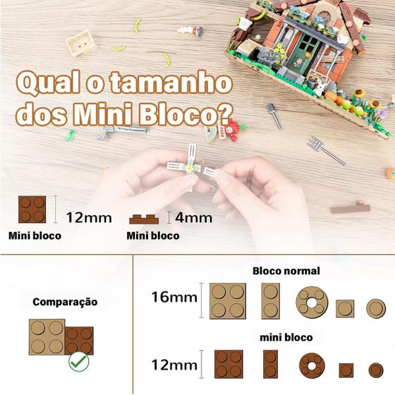Bloco de Montar Fazenda Puzzle 899 Peças de Encaixar Crianças Adulto Adolescentes Infantil Bloco de Construção Decoração Colecionador - Brastoy
