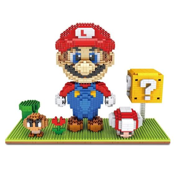 Imagem de Bloco de Montar Super Mario Bros DIY - Modelo 3D Desafiador 