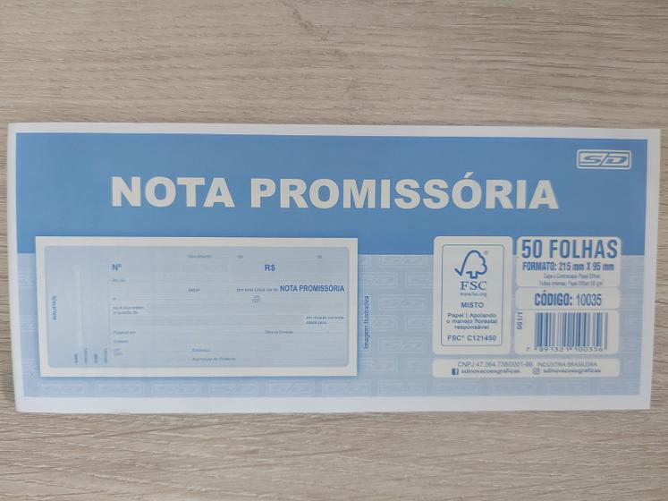 Imagem de Bloco de nota promissória São Domingos 215X95mm 50 folhas