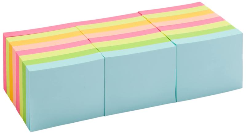 Imagem de Bloco de Notas Adesivas Mini Retangular Amazon Basics - 1,5 x 5 cm - Pacote com 24