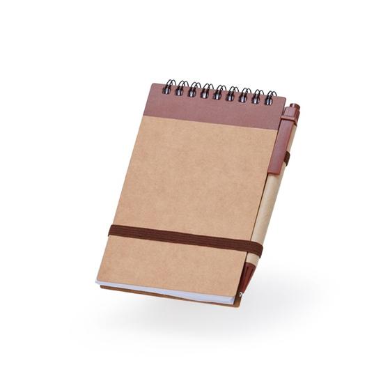 Imagem de Bloco De Notas Ecológico Com Porta Caneta Bolso Anotações Marrom