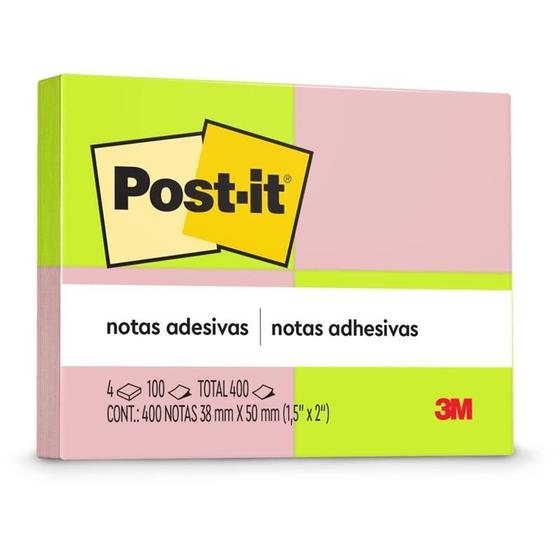 Imagem de Bloco De Notas Post It 3m Com 400 Folhas 38 x 50 Neon